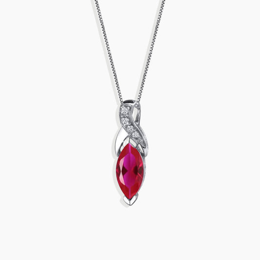 Ruby Infinity Pendant Necklace in Sterling Silver