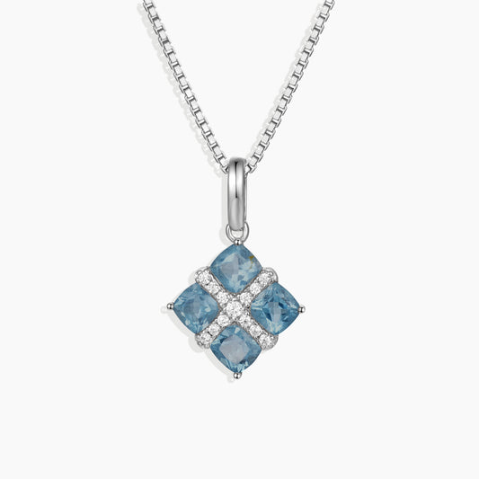 London Blue Topaz Infanta Charm Necklace in Sterling Silver