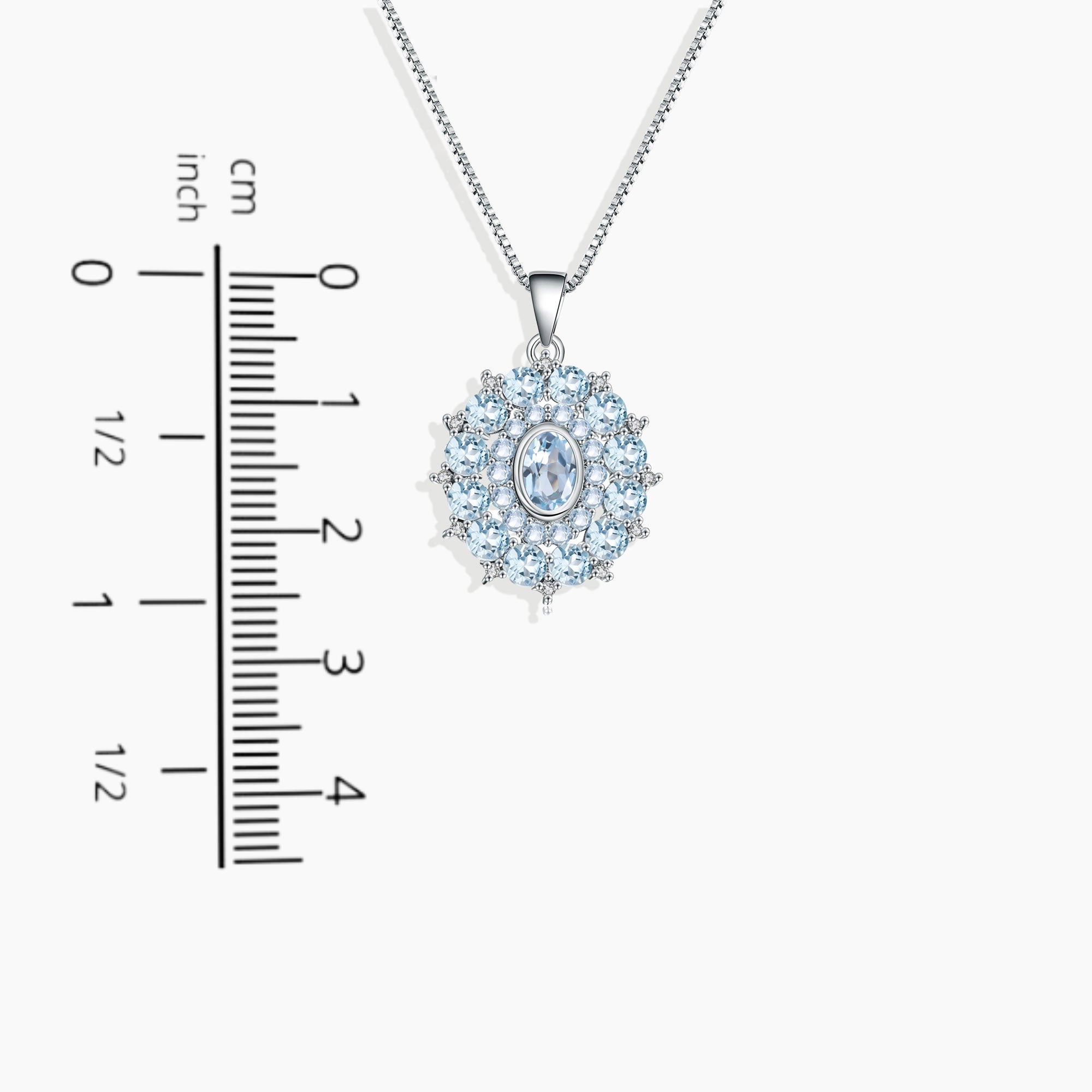 6.0mm Sky Blue Topaz and Lab-Created White Sapphire Snowflake Pendant in  Sterling Silver | Zales Outlet