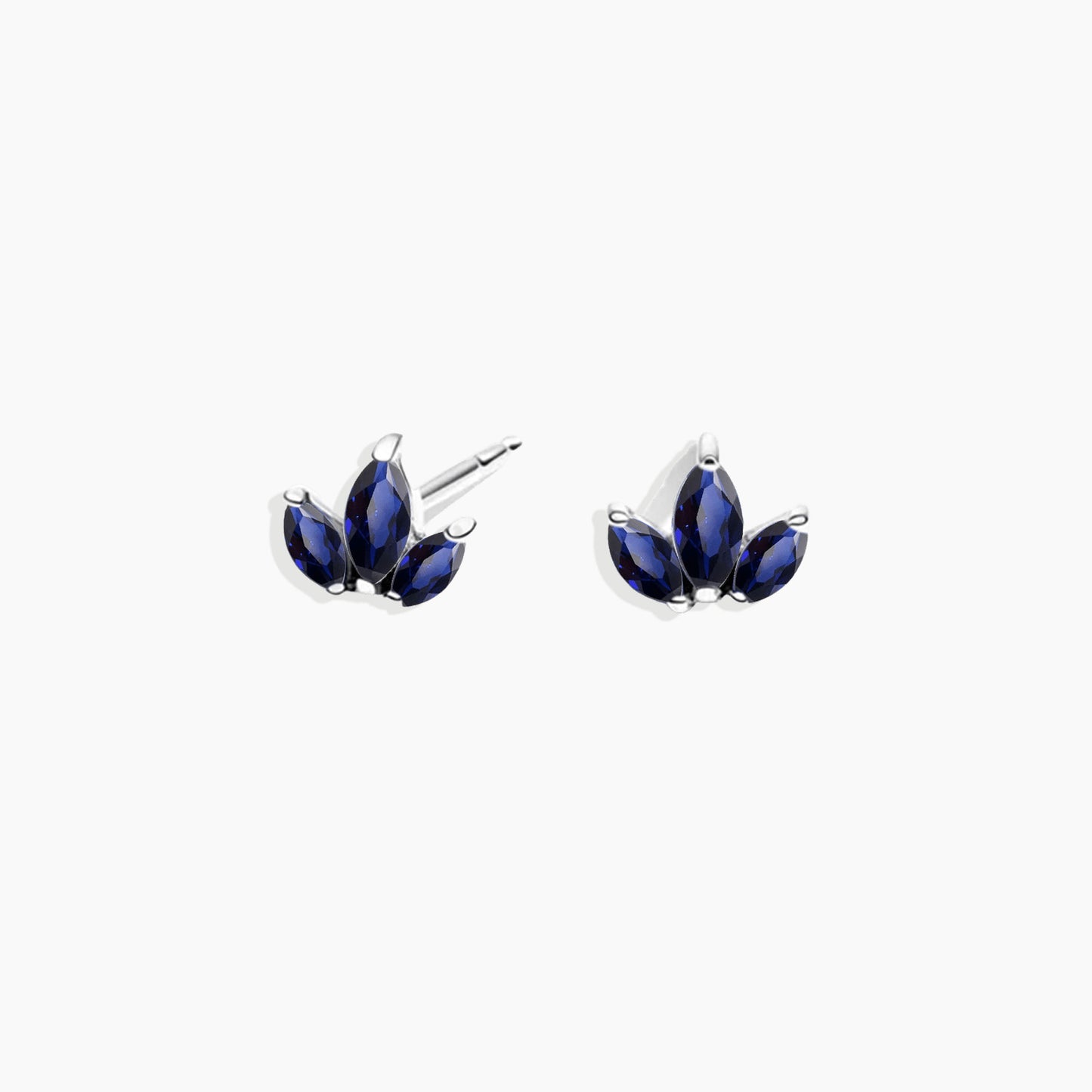Sapphire Tiny Stud Earrings in Sterling Silver