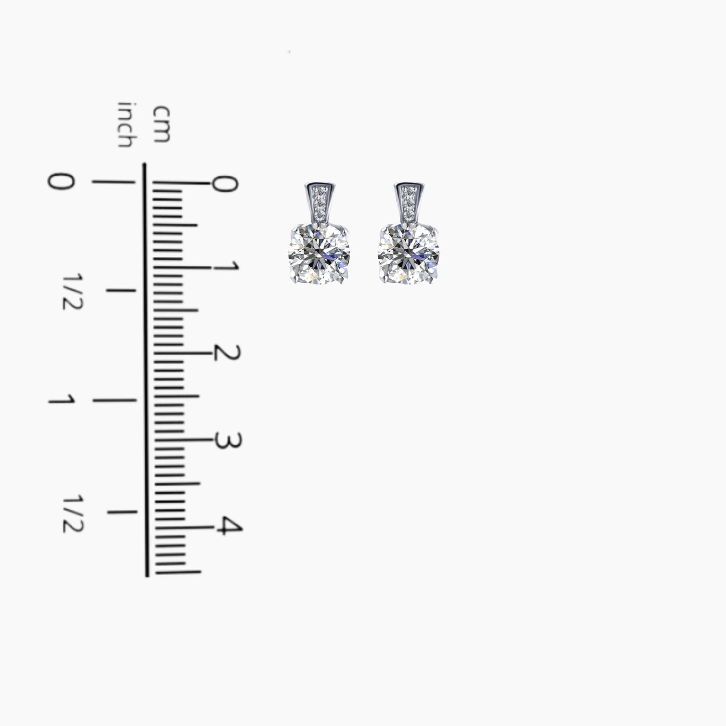 Moissanite 1ct. Scintillait Earrings in Sterling Silver