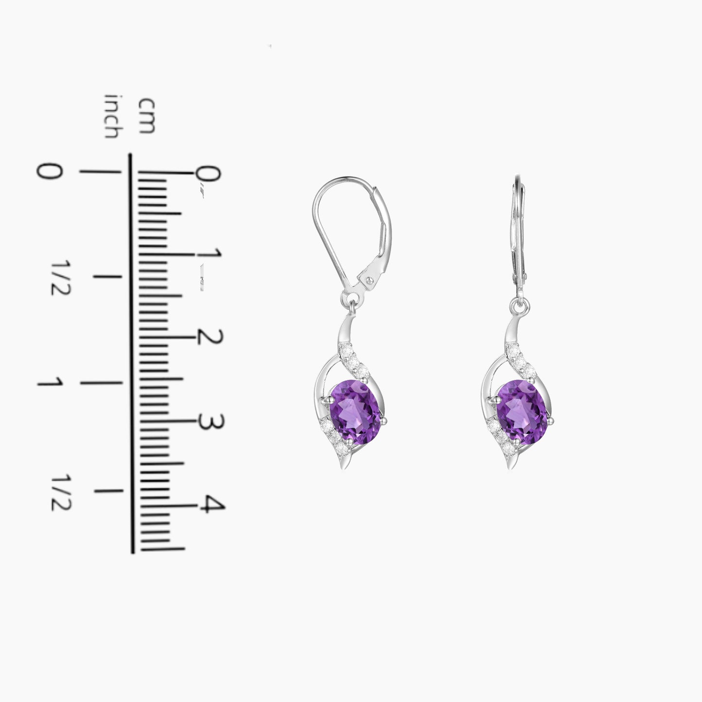 Amethyst Thea Drop Earrings in Sterling Silver