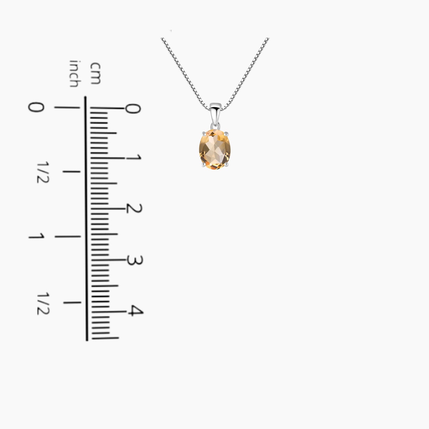 Irosk Oval Cut Necklace in Sterling Silver -  Citrine
