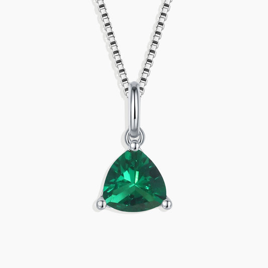 Irosk Tri Necklace in Sterling Silver -  Emerald