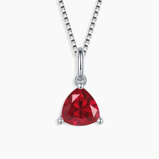 Irosk Tri Necklace in Sterling Silver -  Ruby