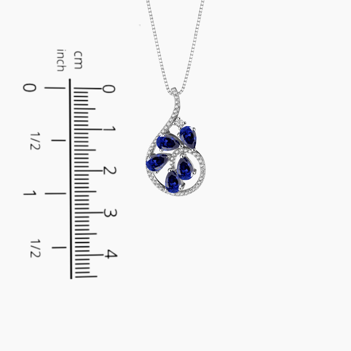 Sapphire Dewdrop Necklace in Sterling Silver