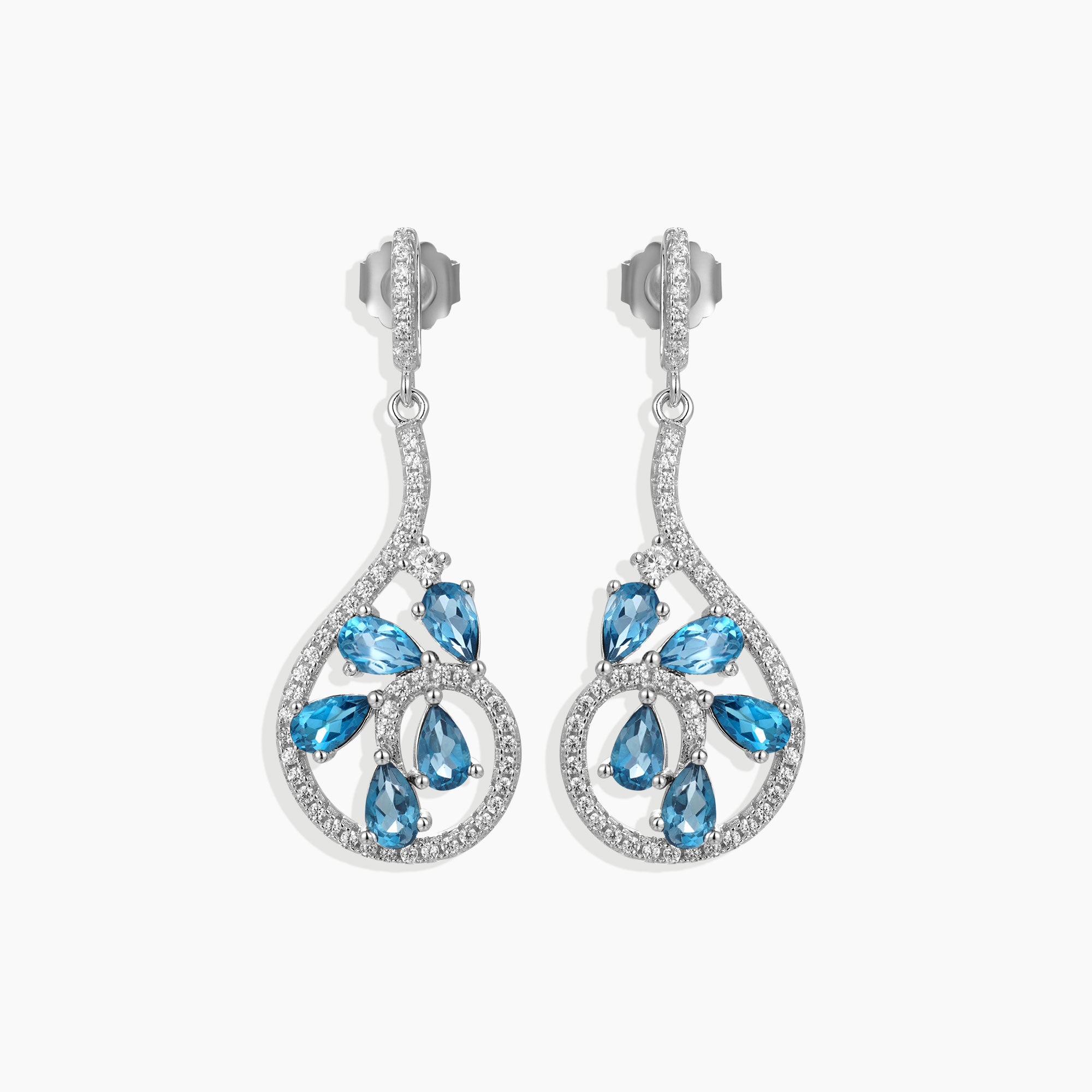 London Blue Topaz Dewdrop Earrings in Sterling Silver IROSK