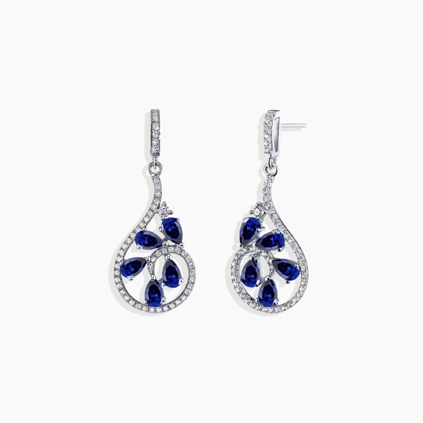Sapphire Dewdrop Earrings in Sterling Silver