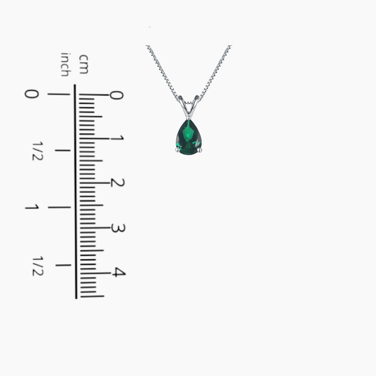 Irosk Pear Cut Necklace in Sterling Silver -  Emerald