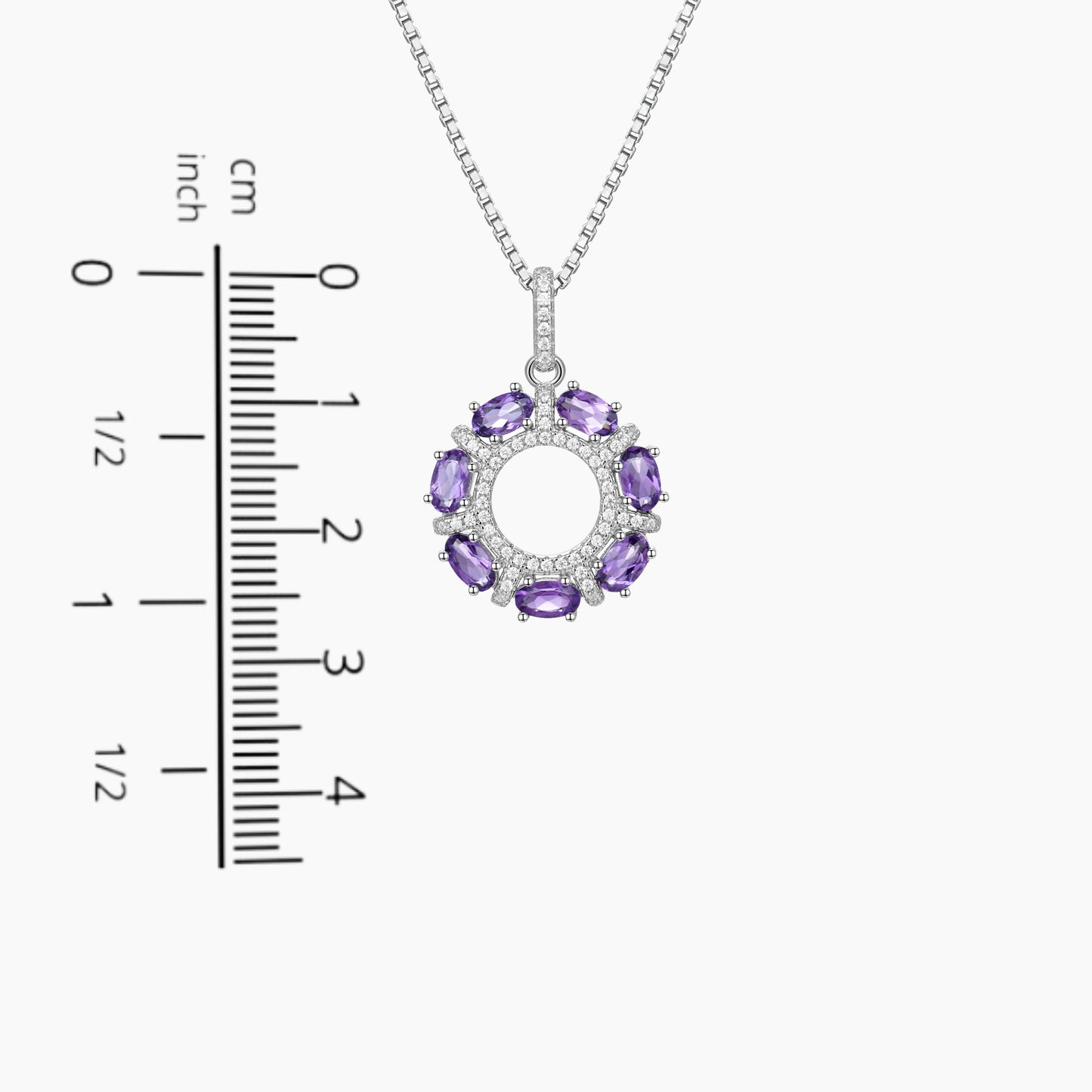 Amethyst Galaxy Pendant Necklace in Sterling Silver