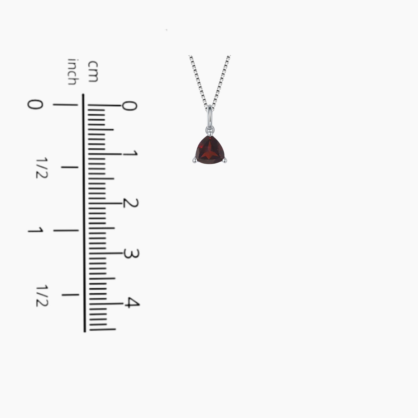 Irosk Trillion cut Necklace in Sterling Silver -  Garnet