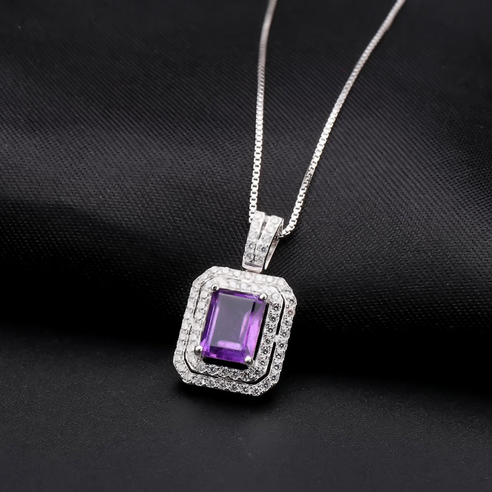 Amethyst Royale Pendant Necklace in Sterling Silver