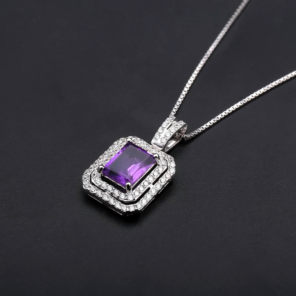 Amethyst Royale Pendant Necklace in Sterling Silver