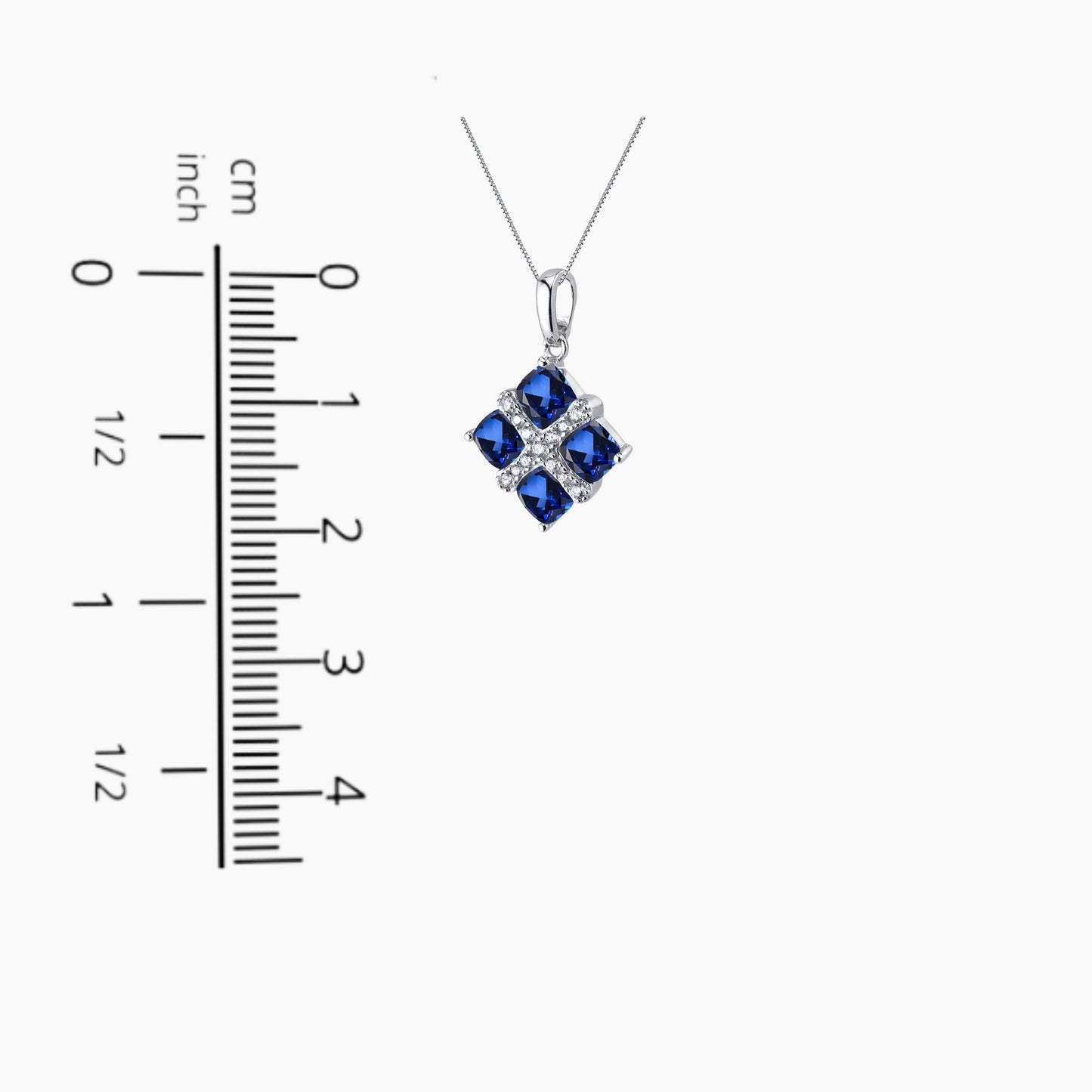 Sapphire Infanta Charm Necklace in Sterling Silver