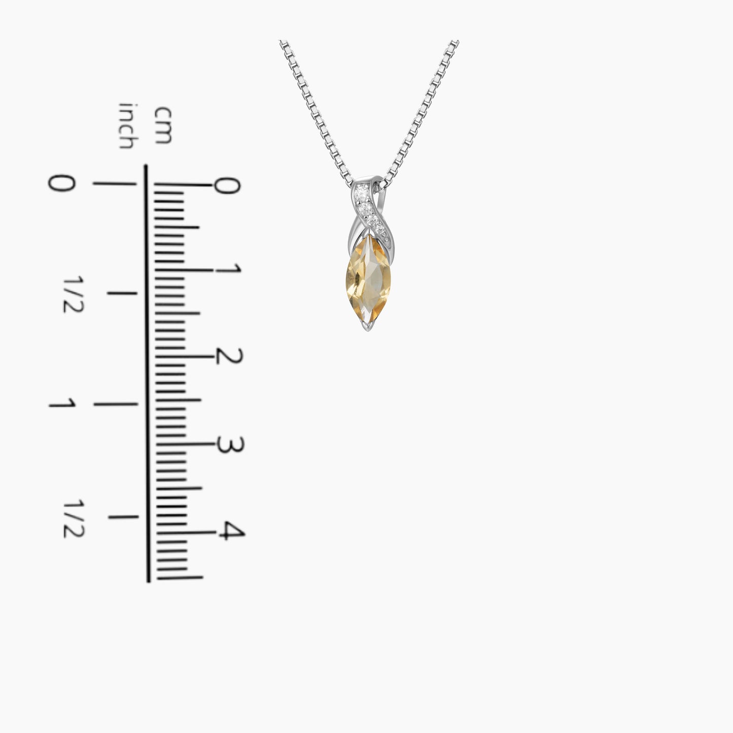 Citrine Infinity Pendant Necklace in Sterling Silver