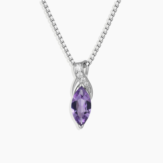 Amethyst Infinity Pendant Necklace in Sterling Silver