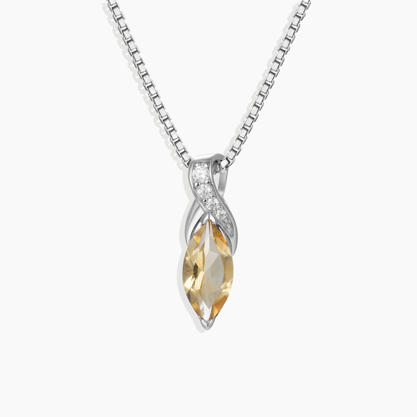 Citrine Infinity Pendant Necklace in Sterling Silver