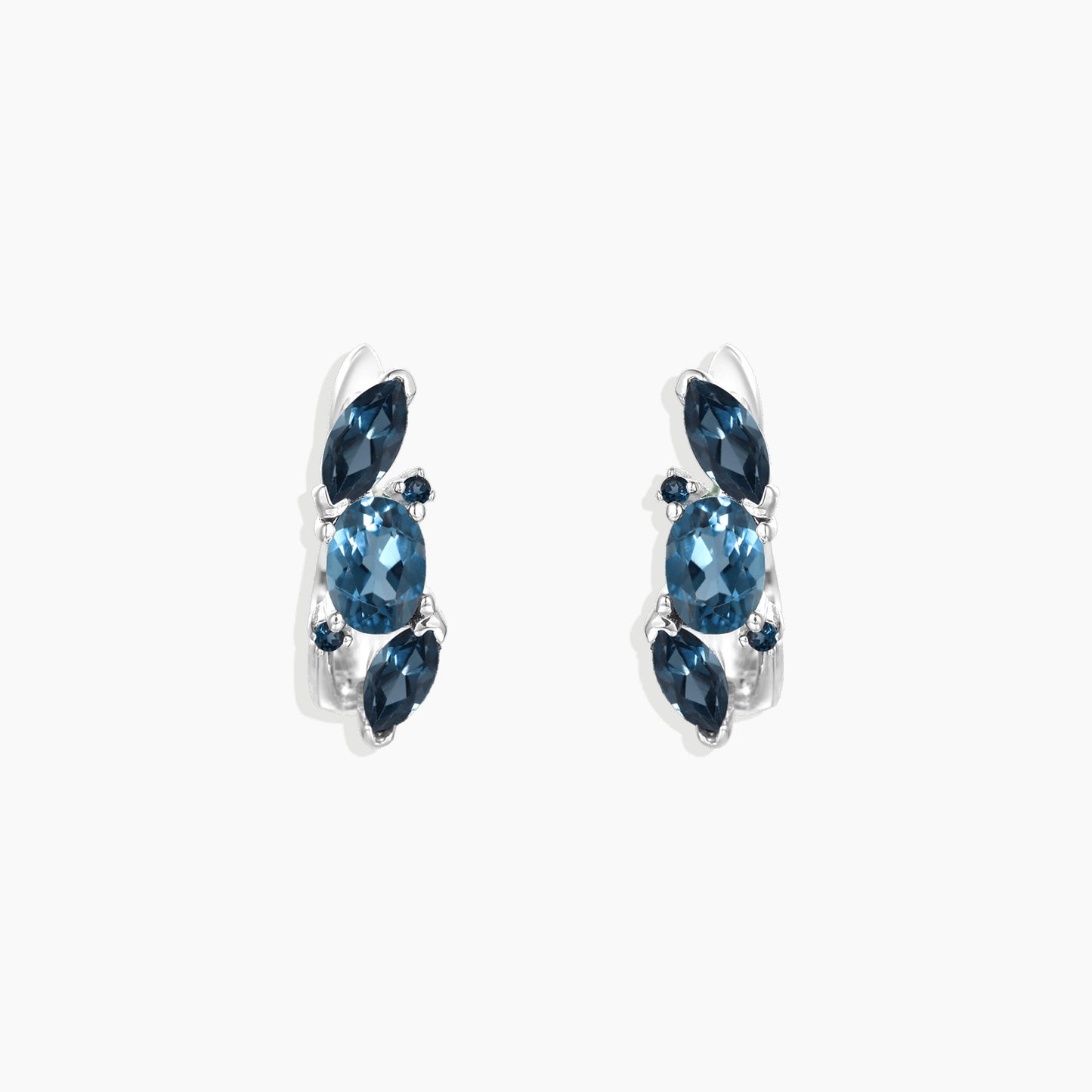London Blue Topaz Venus Earrings in Sterling Silver