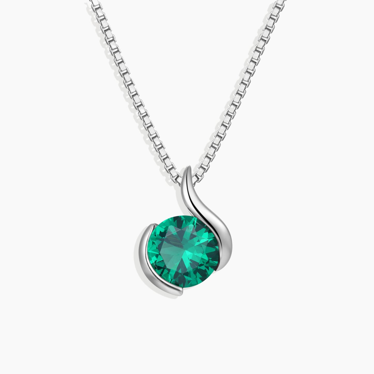 Emerald Monarch Pendant Necklace in Sterling Silver