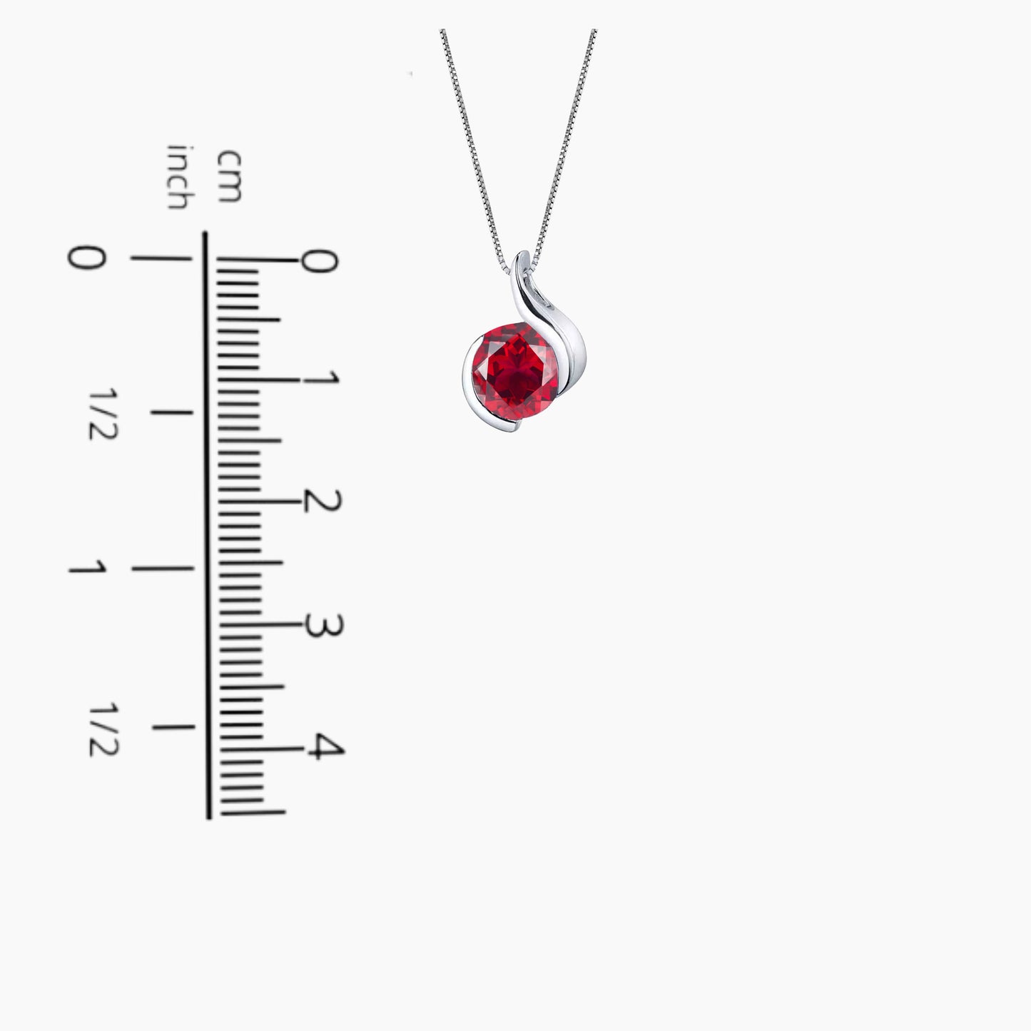 Ruby Monarch Pendant Necklace in Sterling Silver