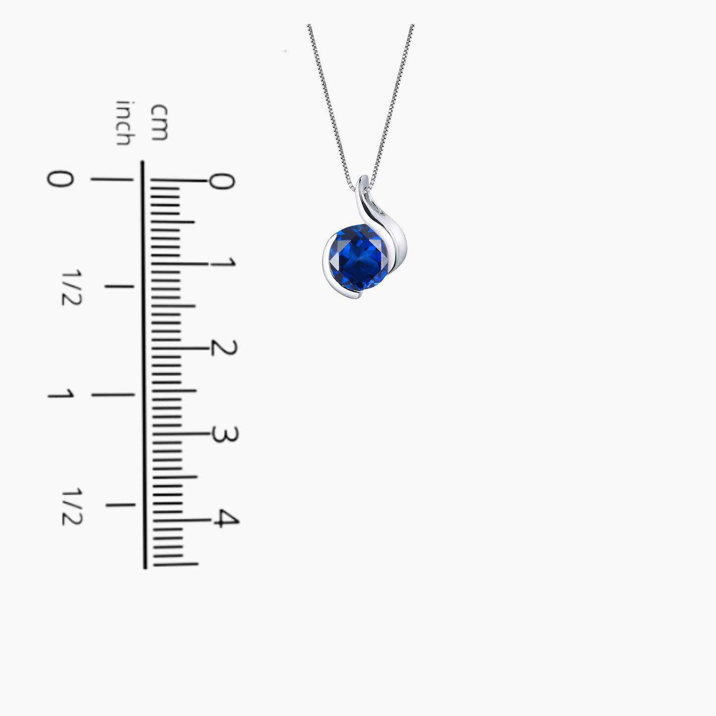 Sapphire Monarch Pendant Necklace in Sterling Silver
