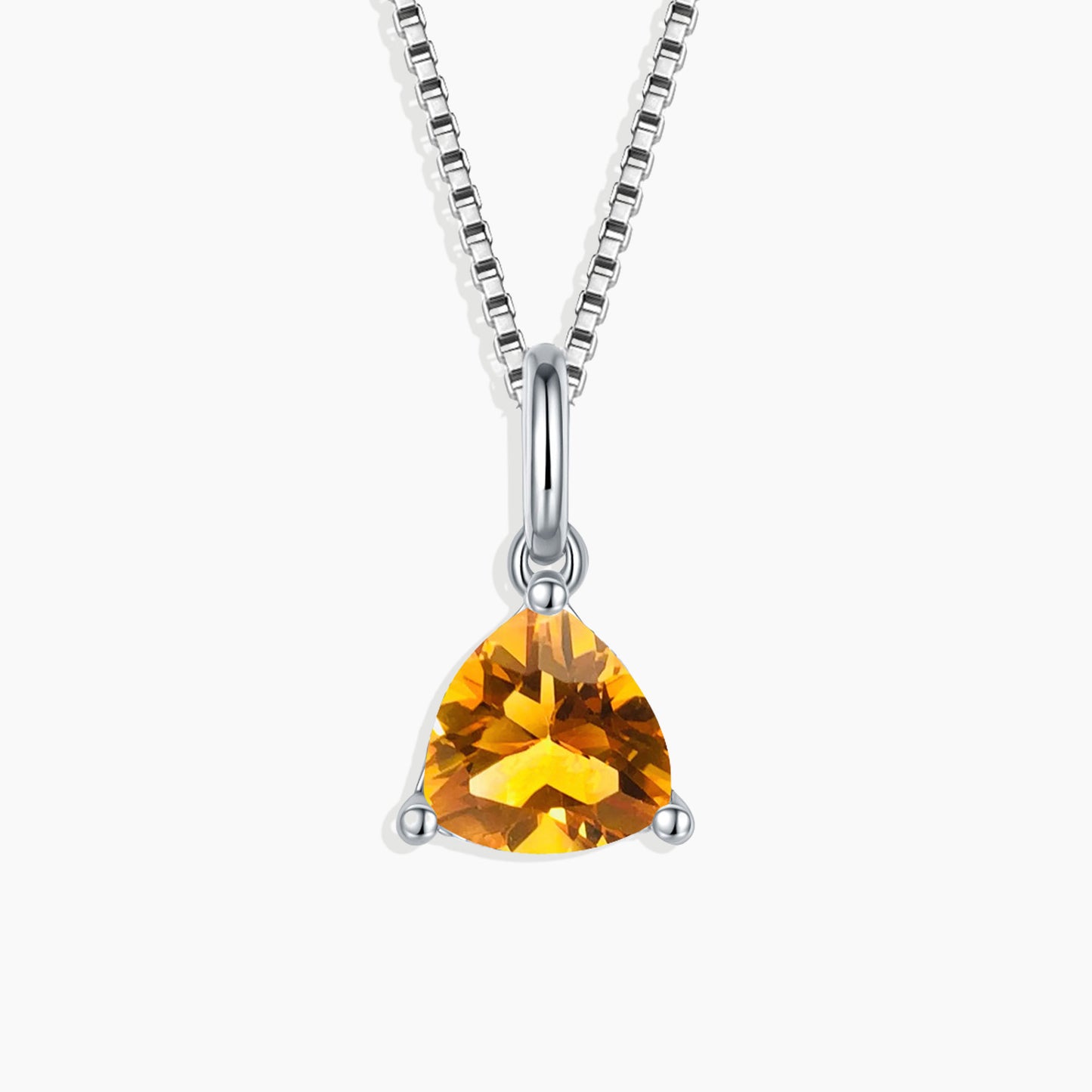 Irosk Trillion cut Necklace in Sterling Silver -  Citrine