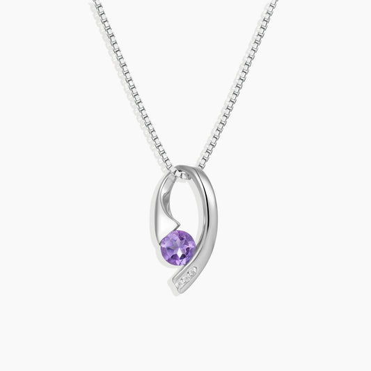 Amethyst Rio Pendant Necklace in Sterling Silver