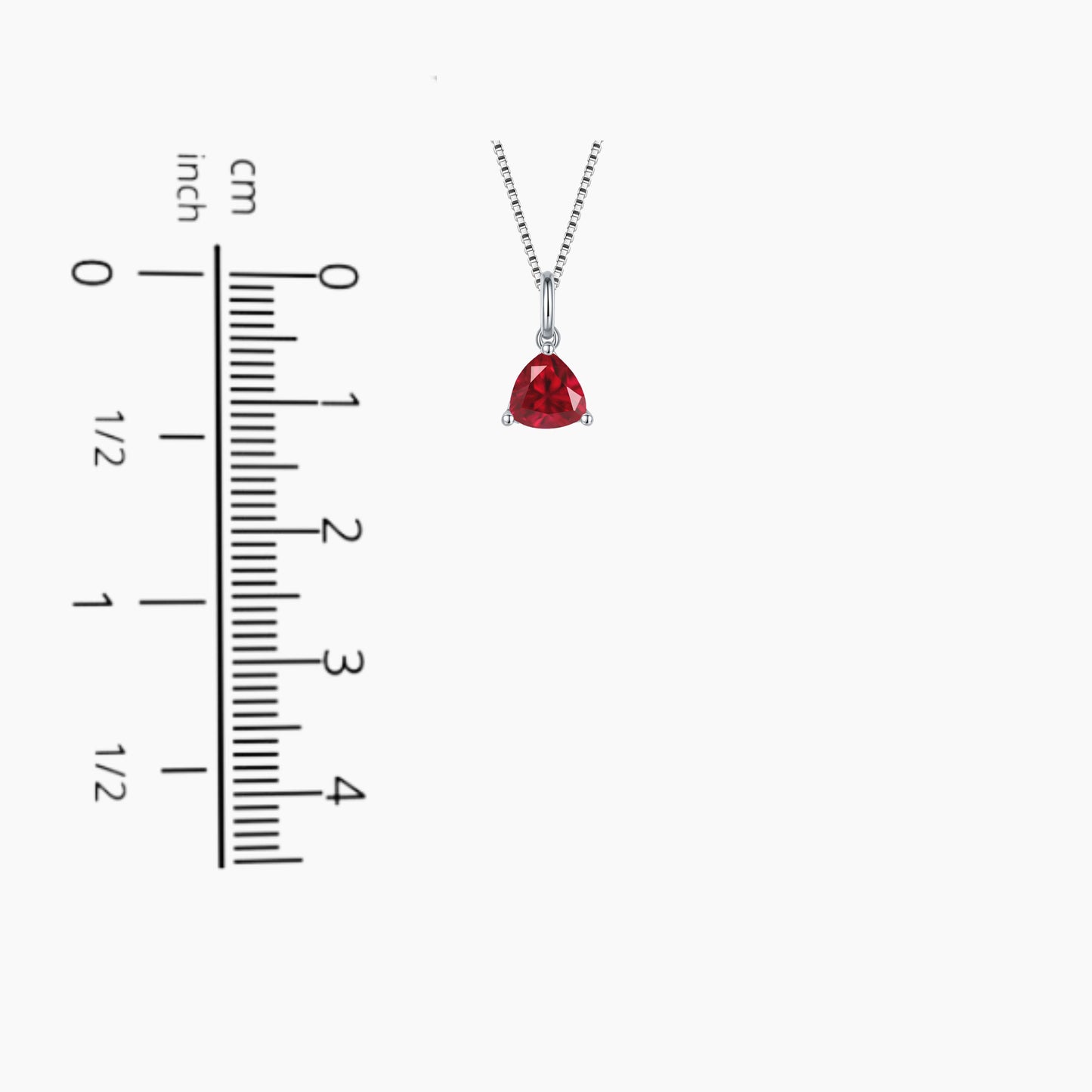 Irosk Tri Necklace in Sterling Silver -  Ruby