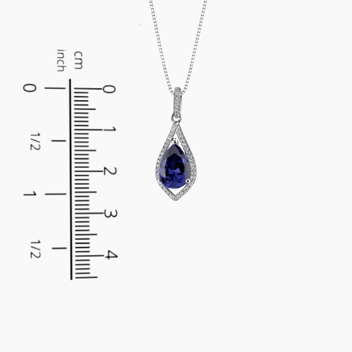 Sapphire Solitaire Pendant Necklace in Sterling Silver