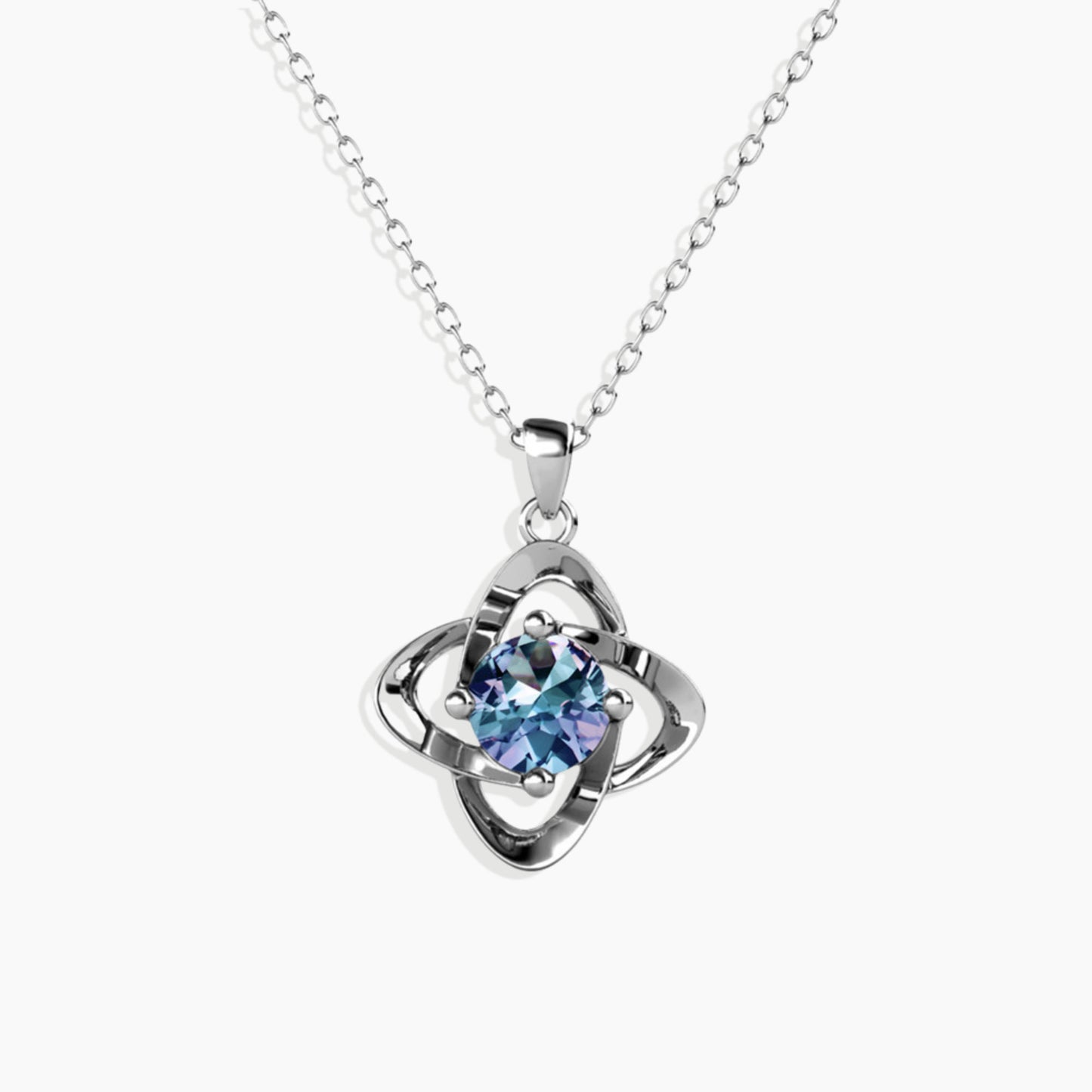 Alexandrite Galaxy Pendant Necklace in Sterling Silver