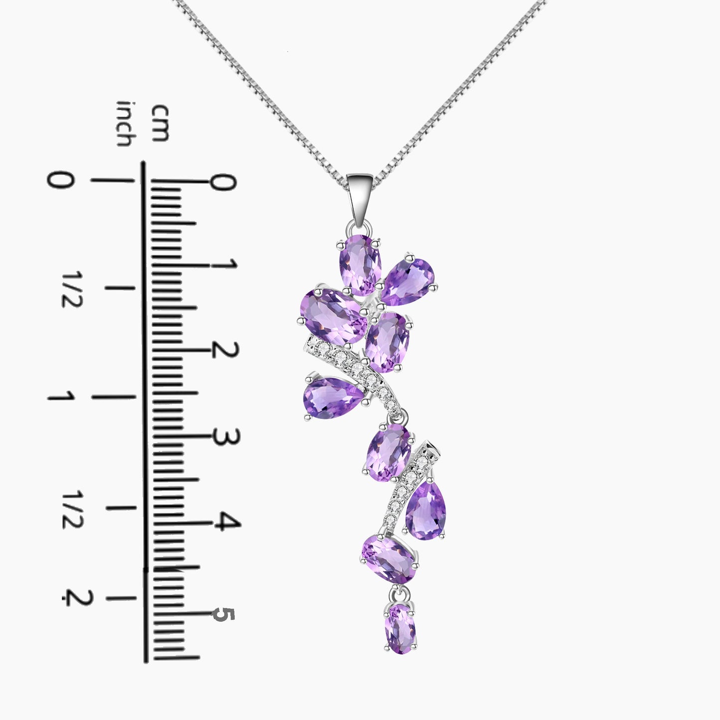 Amethyst Oval Cut Snowflake Necklace in Sterling Silver