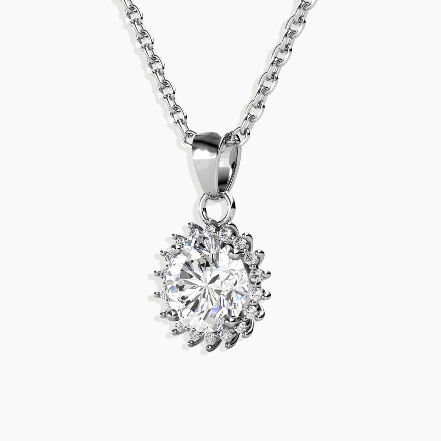 Moissanite 1ct. Circle Pendant Necklace in Sterling Silver