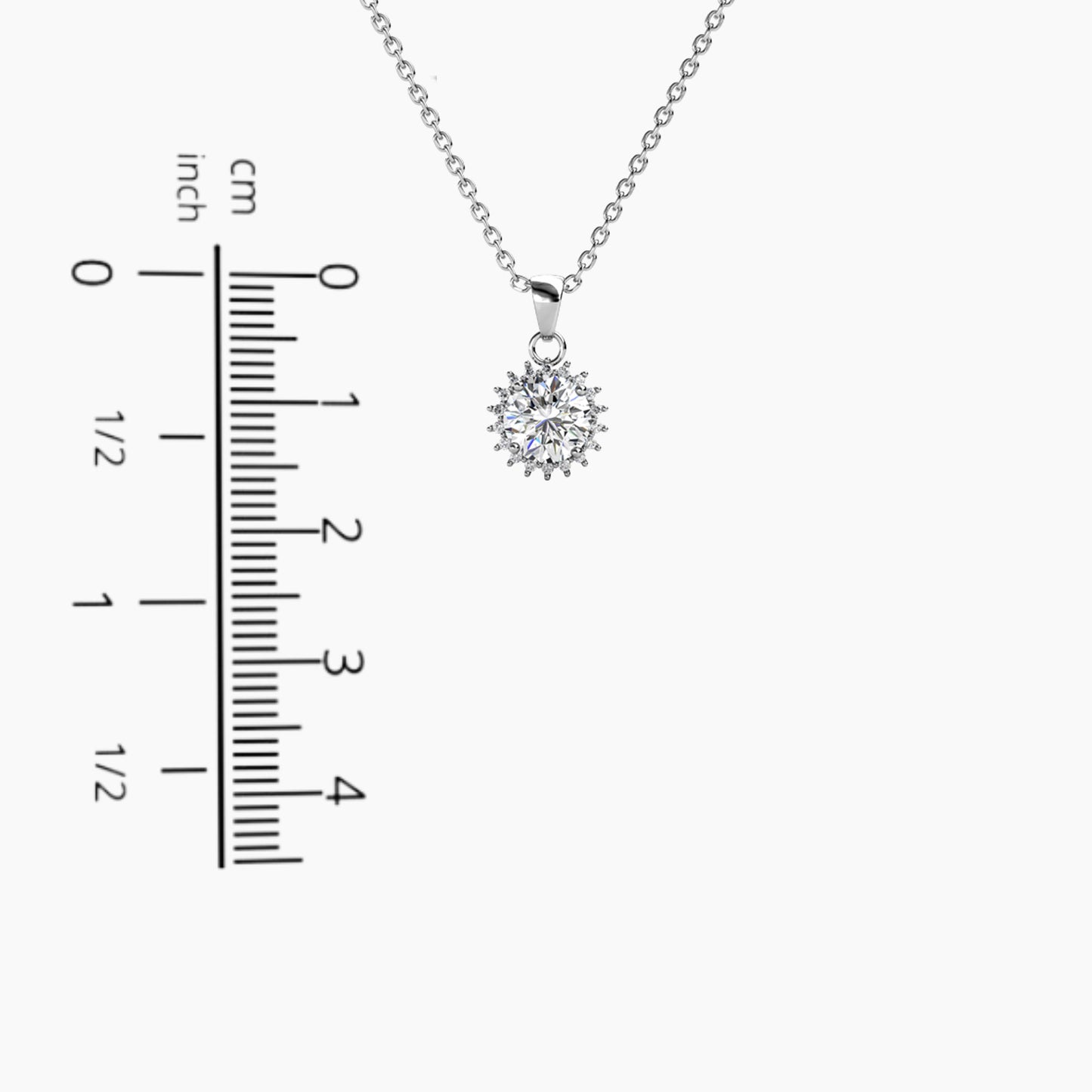 Moissanite 1ct. Circle Pendant Necklace in Sterling Silver
