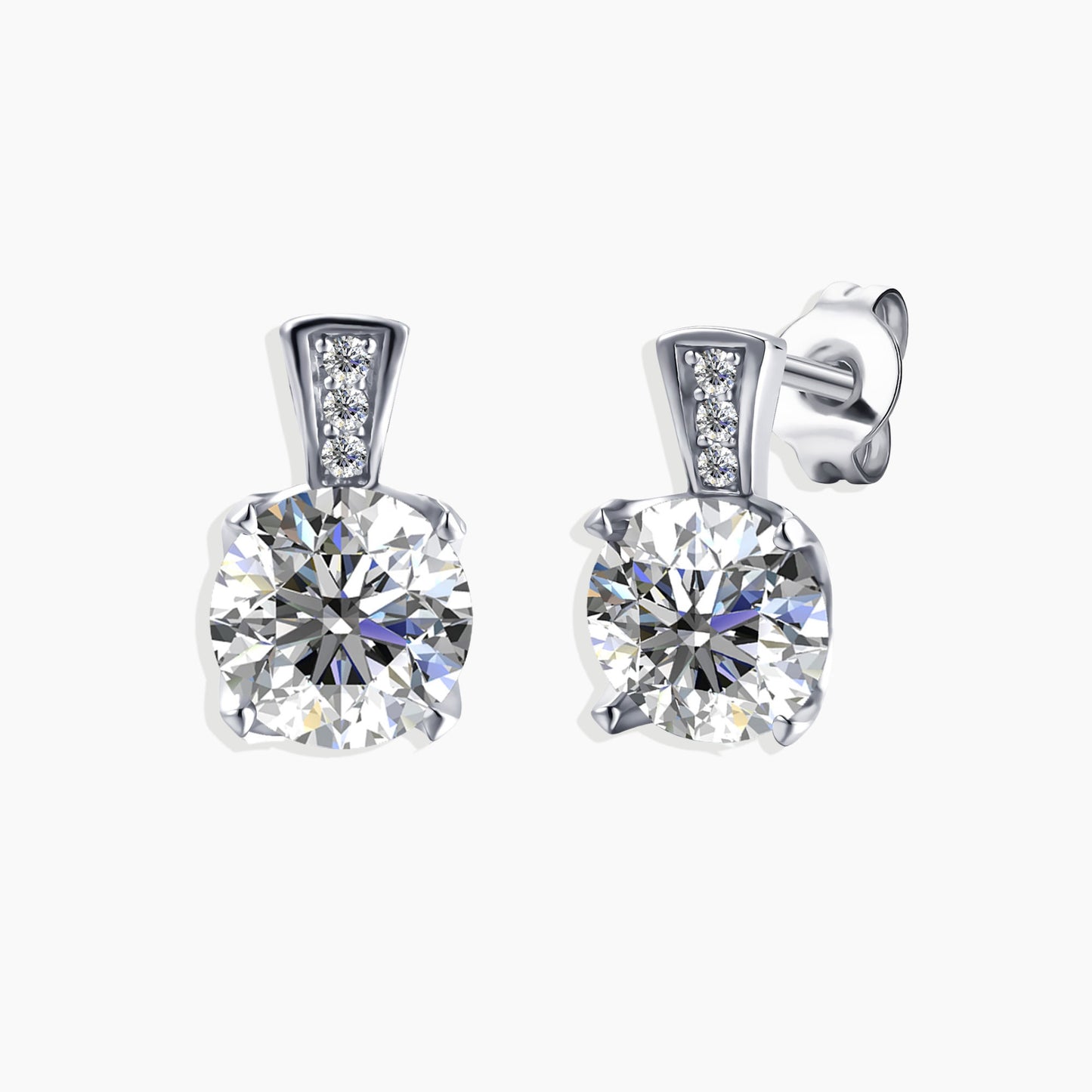 Moissanite 1ct. Scintillait Earrings in Sterling Silver