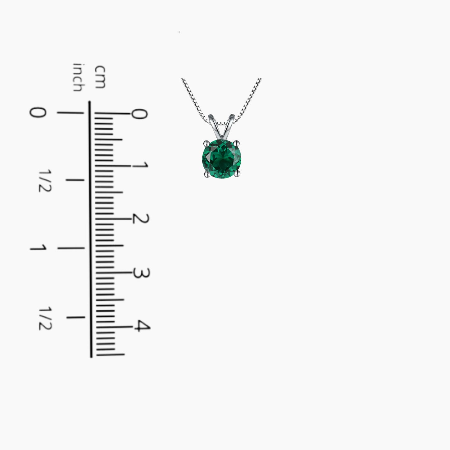 Irosk Round Cut Necklace in Sterling Silver -  Emerald