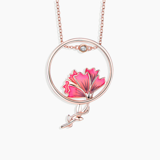 Irosk Rose Gold Blossom Necklace in Sterling Silver