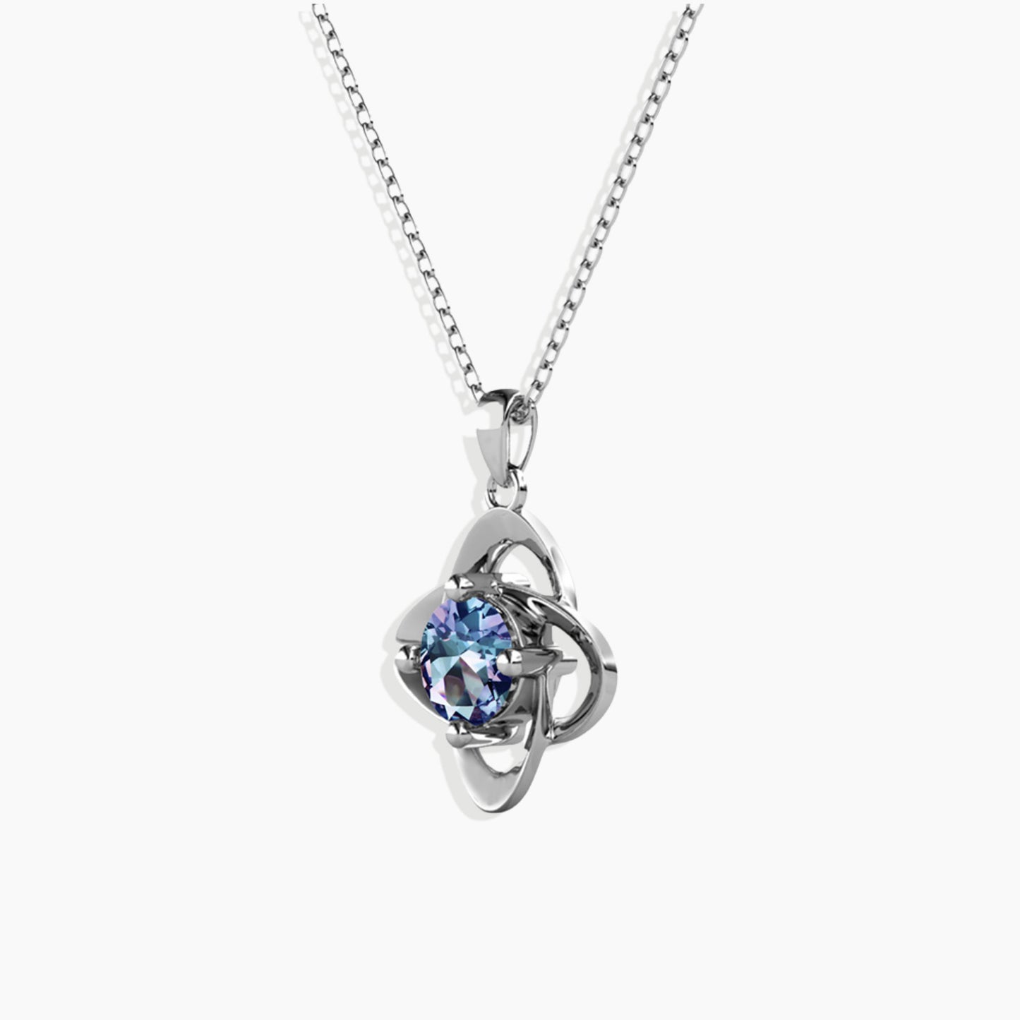 Alexandrite Galaxy Pendant Necklace in Sterling Silver