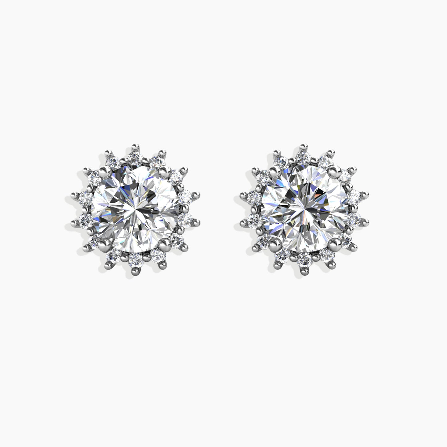 Moissanite 1ct. Circle studs in Sterling Silver