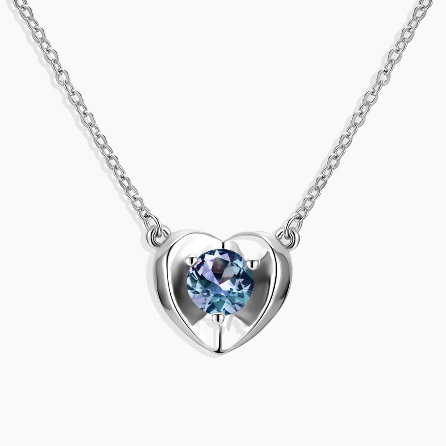 Alexandrite Heart Pendant Necklace