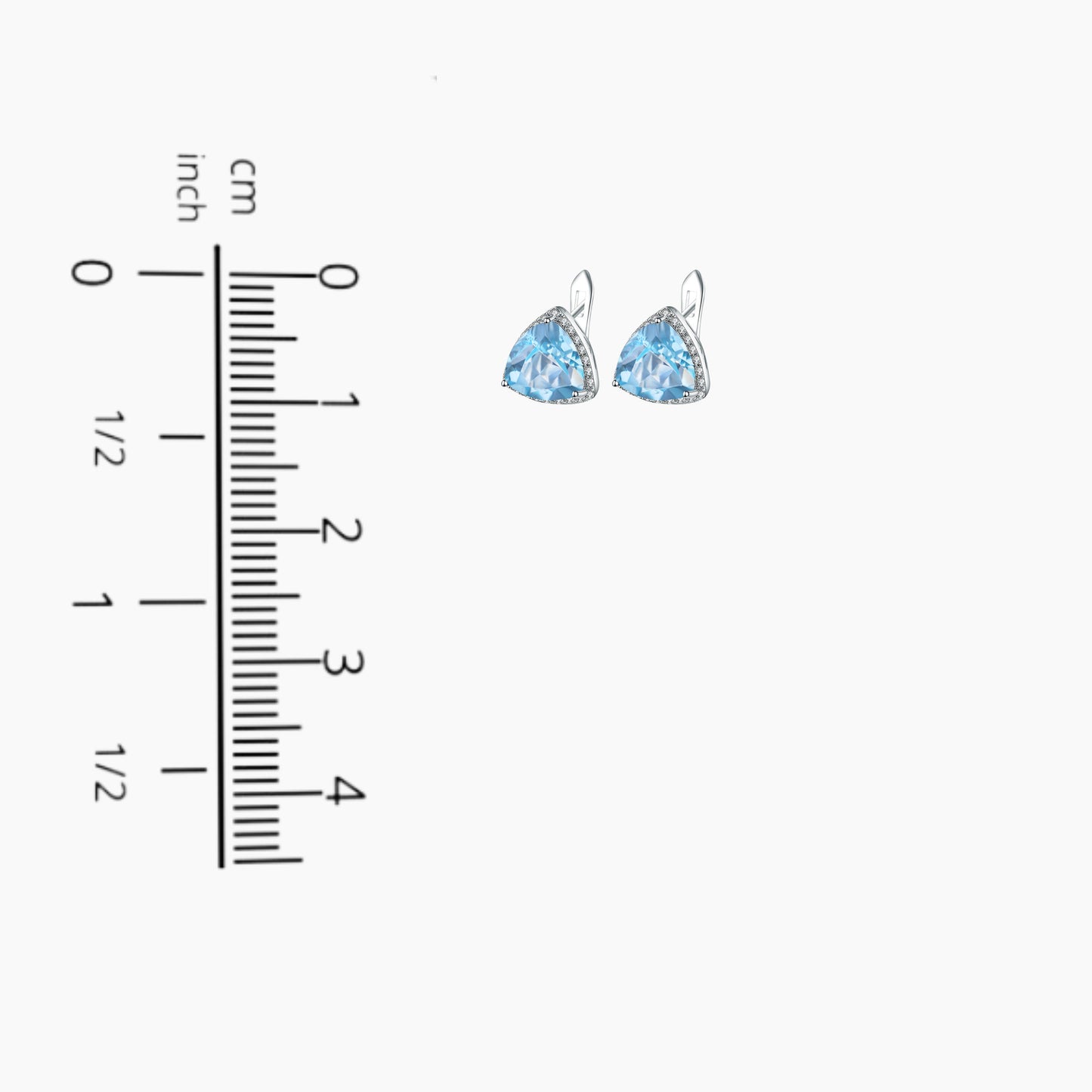 Sky Blue Topaz Tri Shape Earrings in Sterling Silver