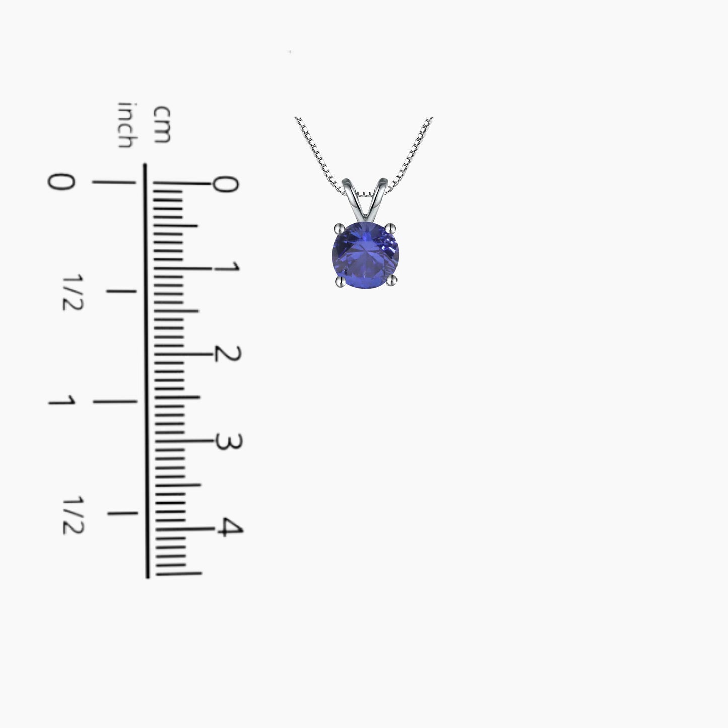 Irosk Round Cut Necklace in Sterling Silver -  Tanzanite
