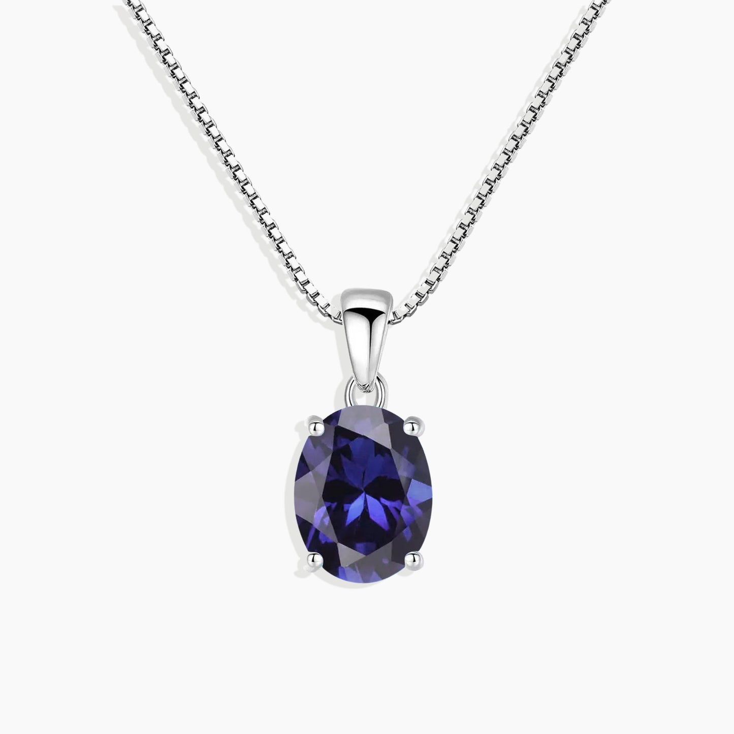 Irosk Oval Cut Necklace in Sterling Silver -  Tanzanite